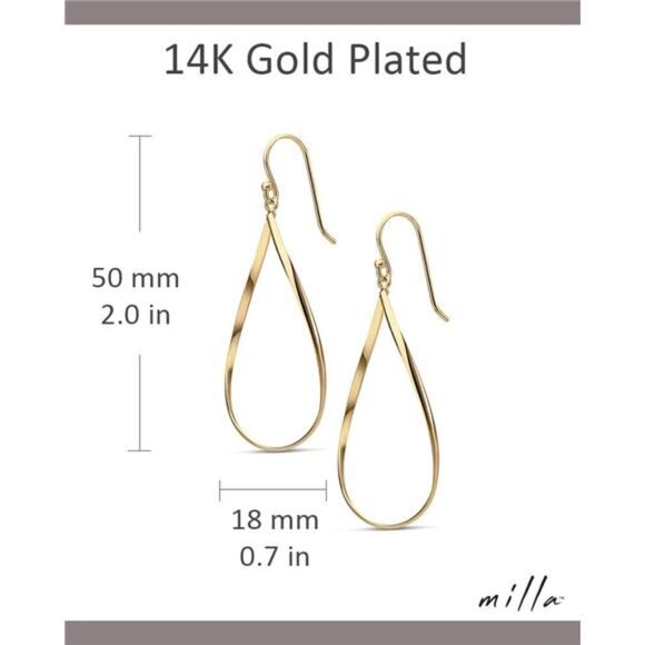 MILLA Teardrop Earrings - Designer Silver Statement Earrings - Picture 3 of 7